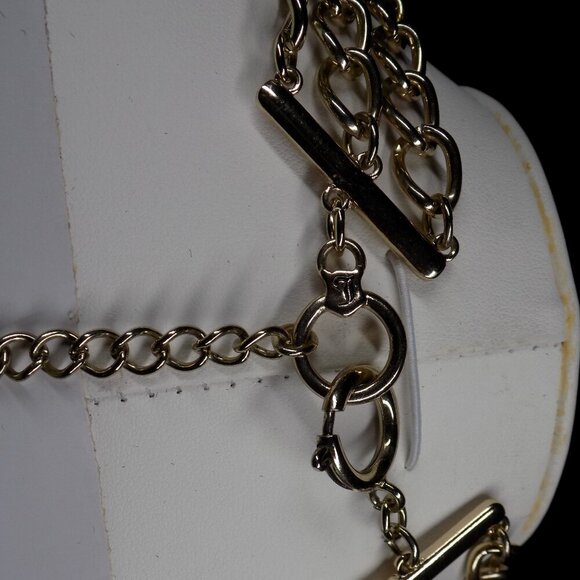 Vintage Juicy Couture Necklace Chunky 3 Row Clear Crystals Gold-tone Y2K Rare - Picture 7 of 10